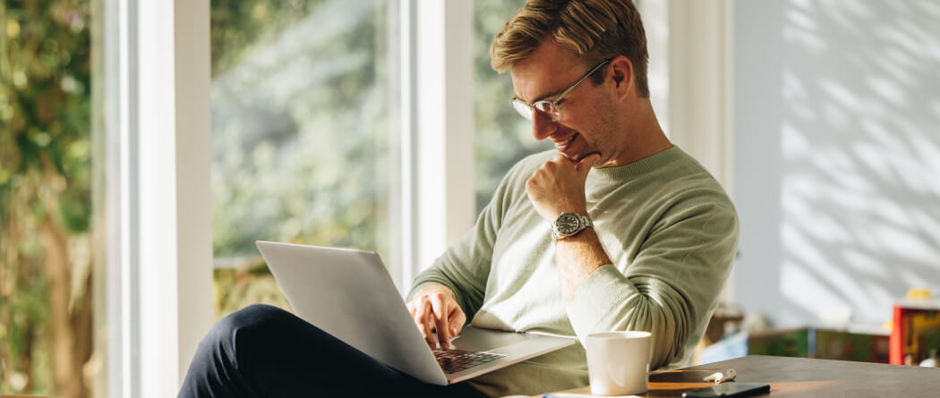 Man using a laptop