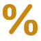 Icon illustration of a percent sign